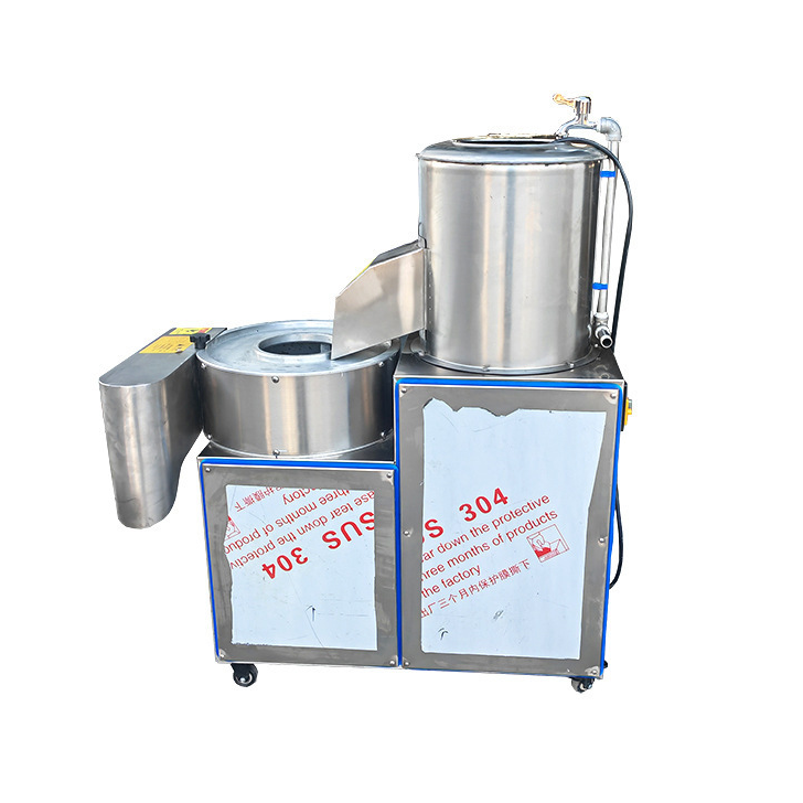 Commercial Professional Vegetable Chopper 300kg/hour Potato Peeling Washing Cutting 3-in-1 Combined Machine / Potato Fries Chips Slicer