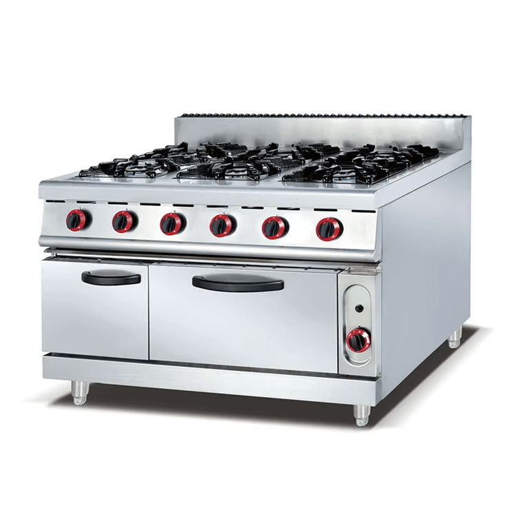 gas-stove-with-oven-vertical-connected-6-burners-gas-fired-oven-120l-automatic-ignition-up-and-down