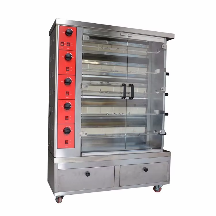 French Traditional Food 3 6 9 Shelves Cyprus Hole Chicken Barbecue Rotisserie Grill