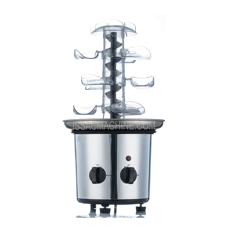 Stainless Steel Electric Chocolate Fondue Fountain Machine Chocolate Fountain 4 Tier, 2.5lb Capacity Chocolate Capacity for Nacho Cheese, Sauce, Liqueuers, Christmas, Wedding, Birthday Party
